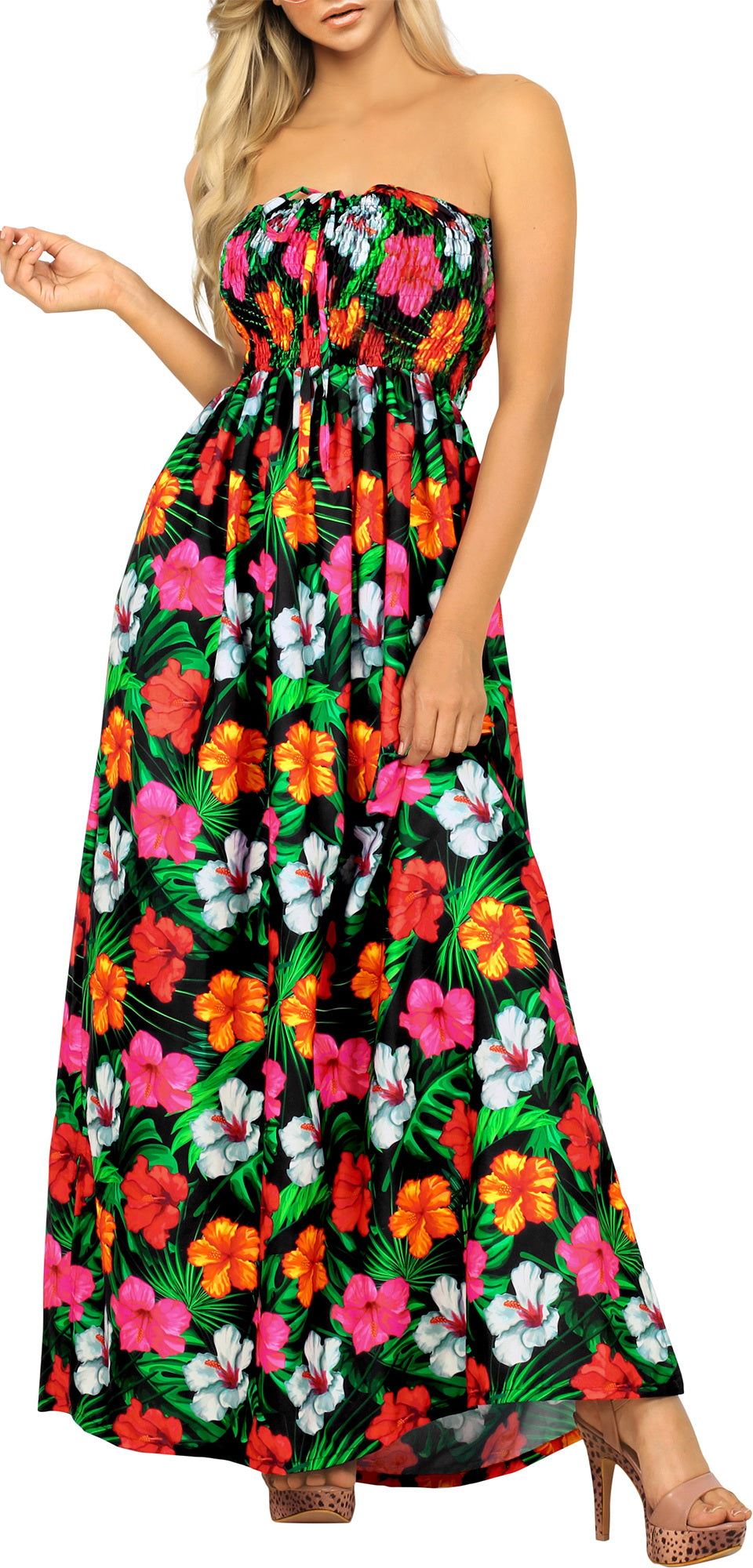 forest green short bridesmaid dresses Hibiscus Hues Halter Maxi Dress Print Size L from Hello Molly