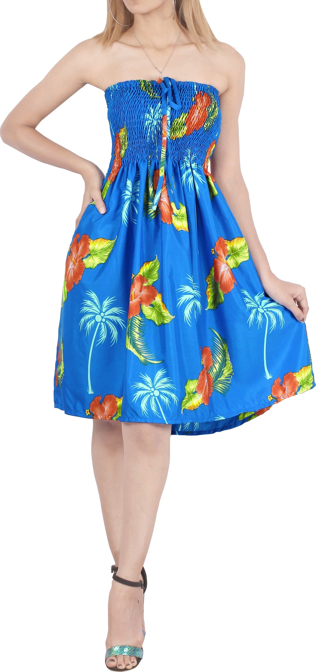 HAPPY BAY Palm Tree Floral Print Tube For Women Beachwear Hawaiian Female Dress Skirt Swimsuit Coverup