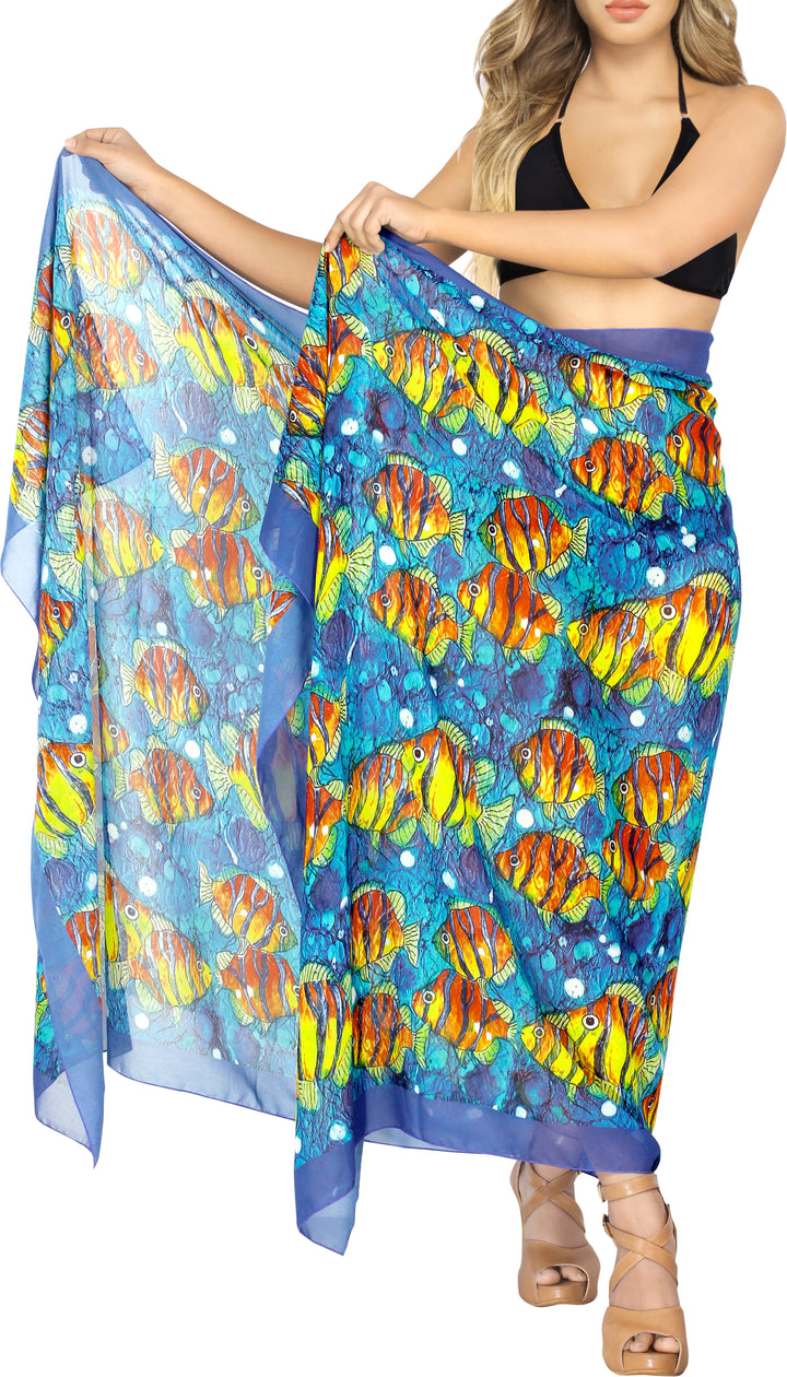 Allover Nemo Fishes Sheer Beach Wrap For Women P06732