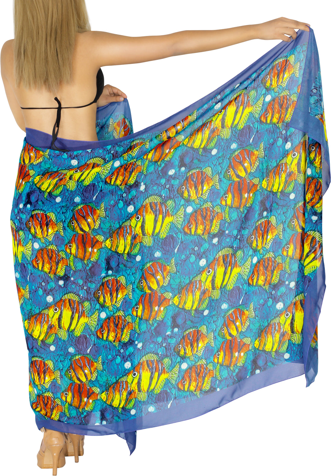 Allover Nemo Fishes Sheer Beach Wrap For Women P06732