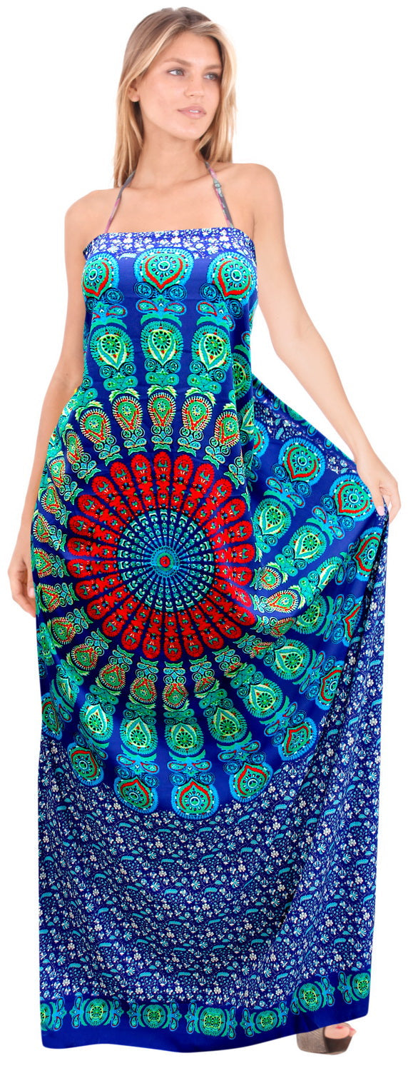 HAPPY BAY Soft Light Bathing Suit Tie Slit Sarong Digital 78"X39" Navy Blue_4918 P06584