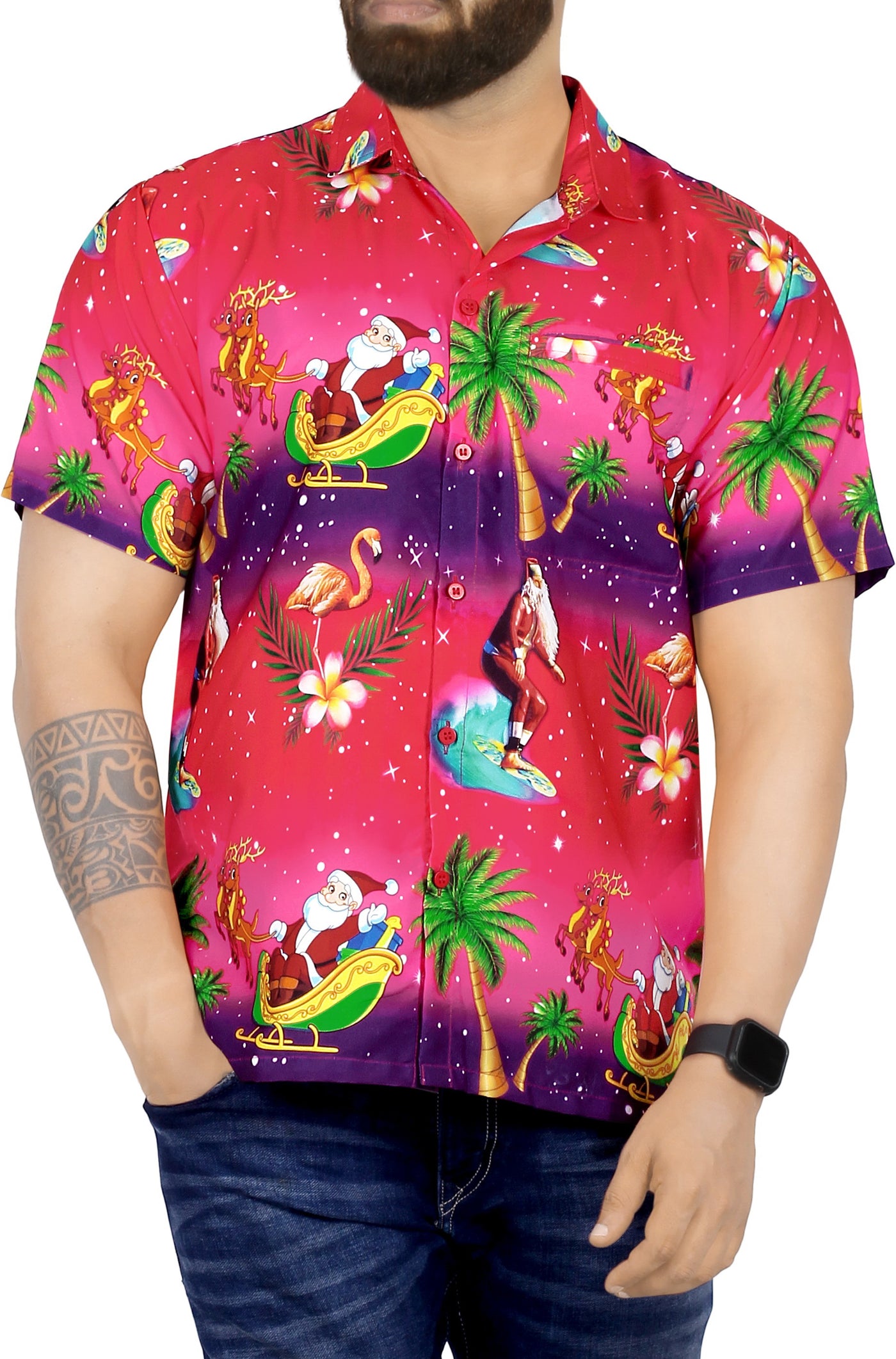 Ride the Waves with Santa Shirt For men
