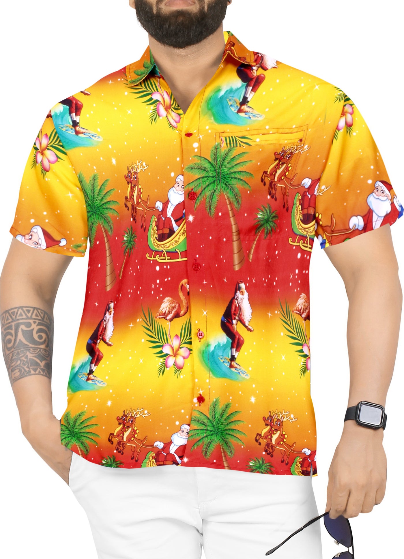 Ride the Waves with Santa Shirt For men
