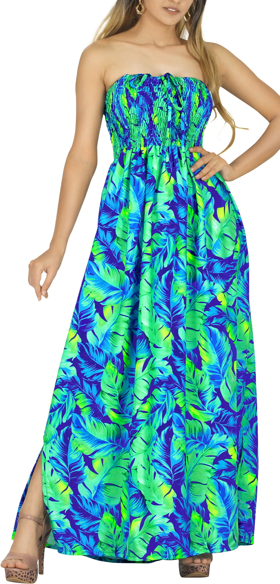 Blue Tropical Summer Dress for Women