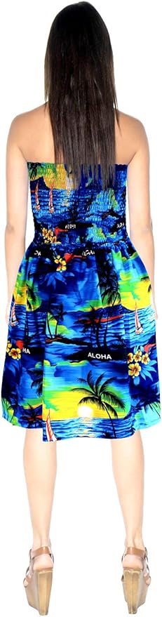 Island Breeze Print Short Dress for women P00918