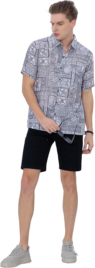 Sailboats + Turtle Tiki Hut Style Men's Shirt P07601
