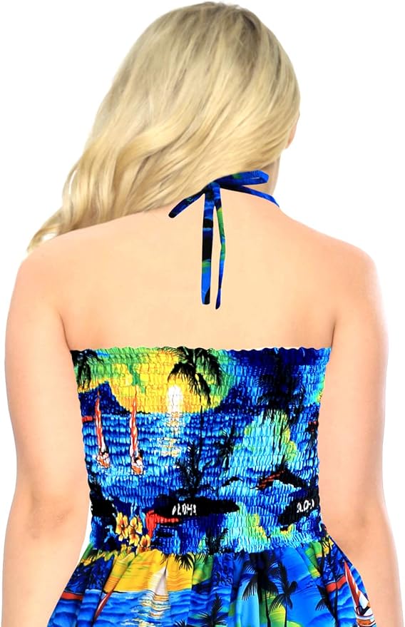 Island Breeze Print Short Dress for women P00918