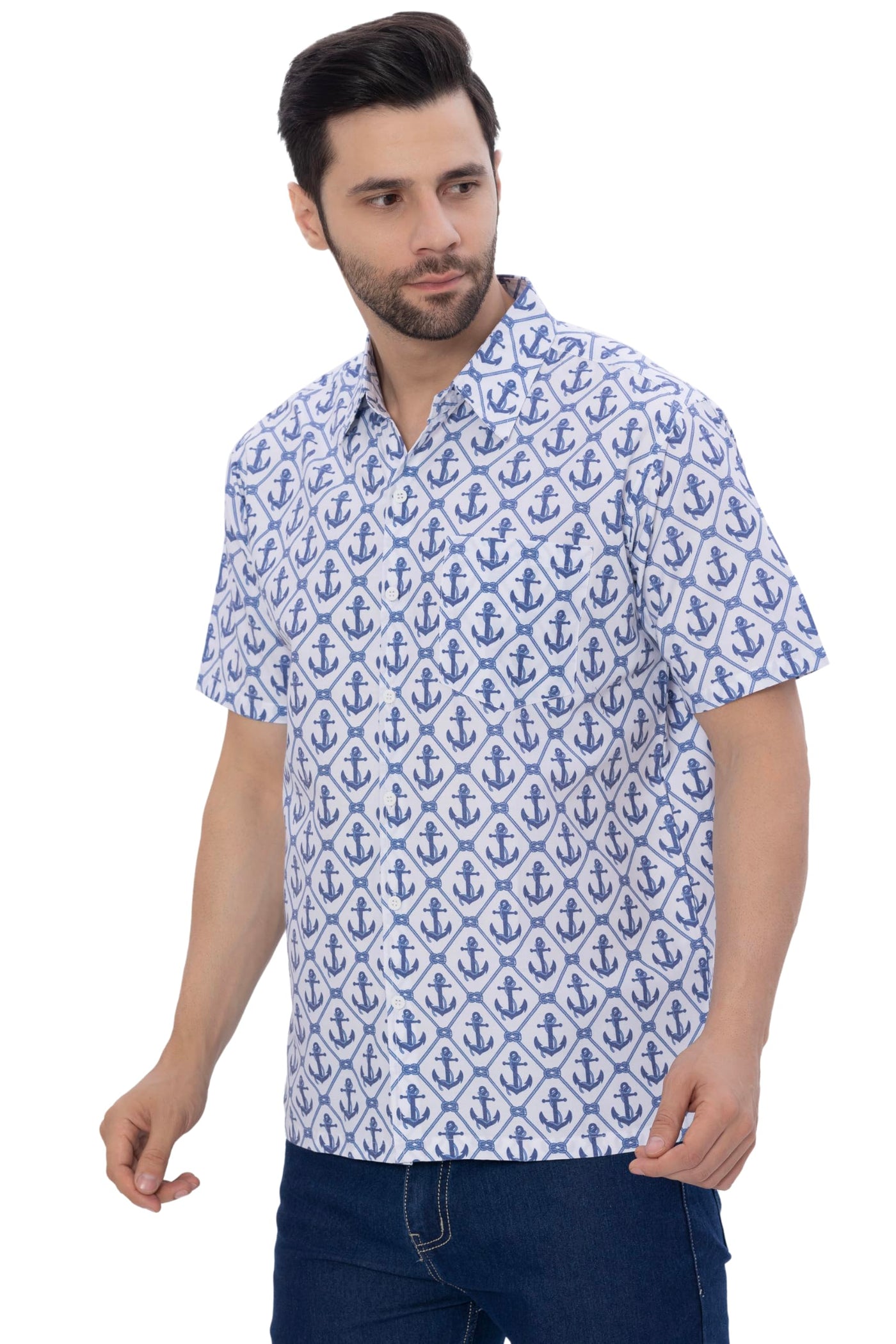 Men's Rayon Blend Shirt “ white (P00344)
