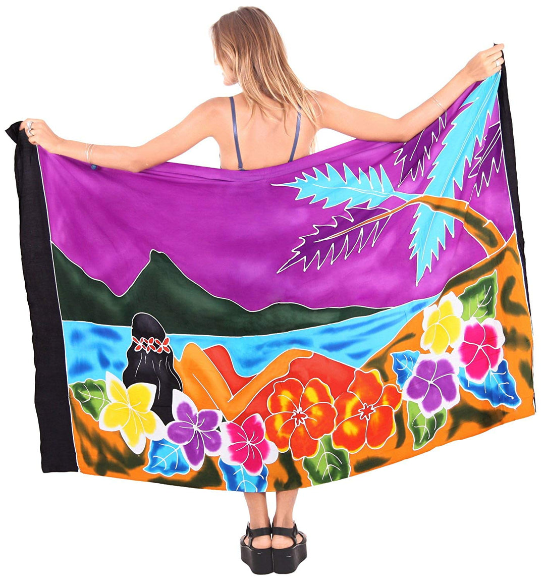 HAPPY BAY Womens Beach Swimsuit Cover Up Sarong Swimwear Cover-Up Wrap Skirt Plus Size Large Maxi FK
