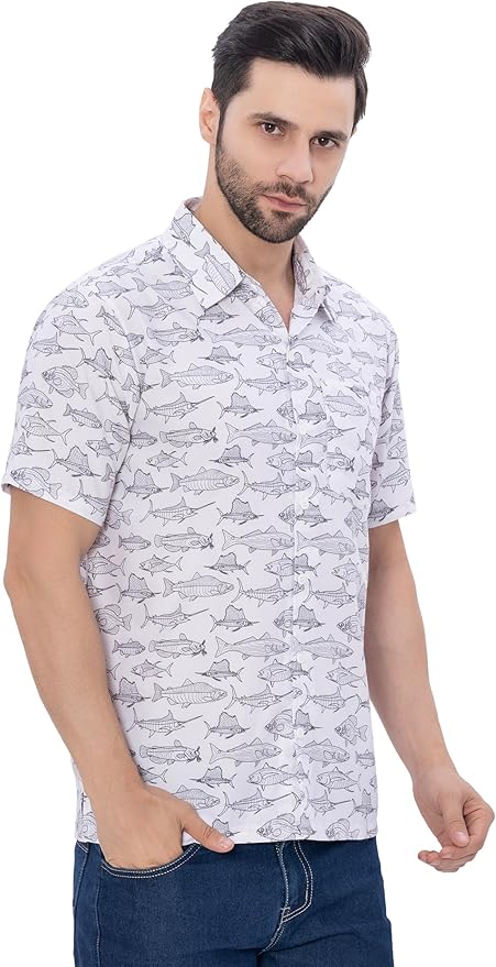 Island Vibes Nautical Fish Men's Shirt P00348