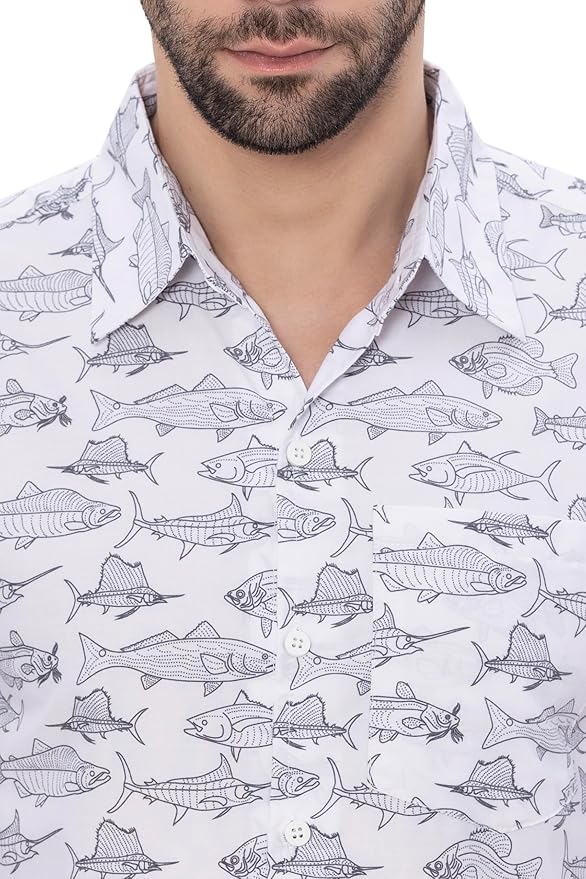Island Vibes Nautical Fish Men's Shirt P00348