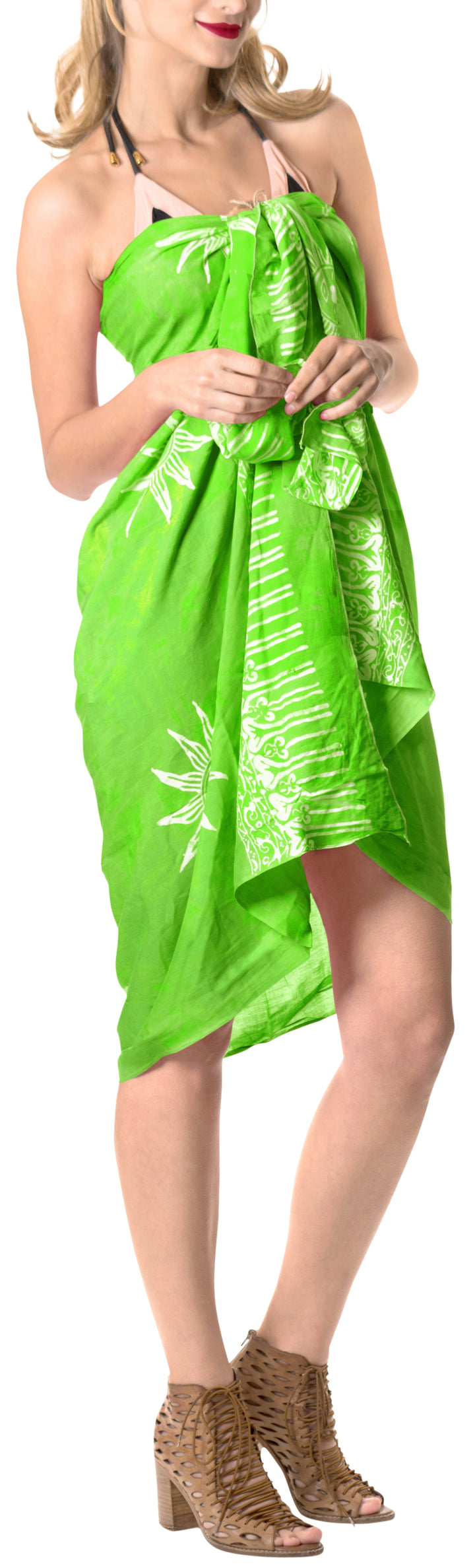 HAPPY BAY Swimwear Rayon Bathing Towel Women Wrap Swimsuit Sarong Printed 78"X43" Parrot Green P04096