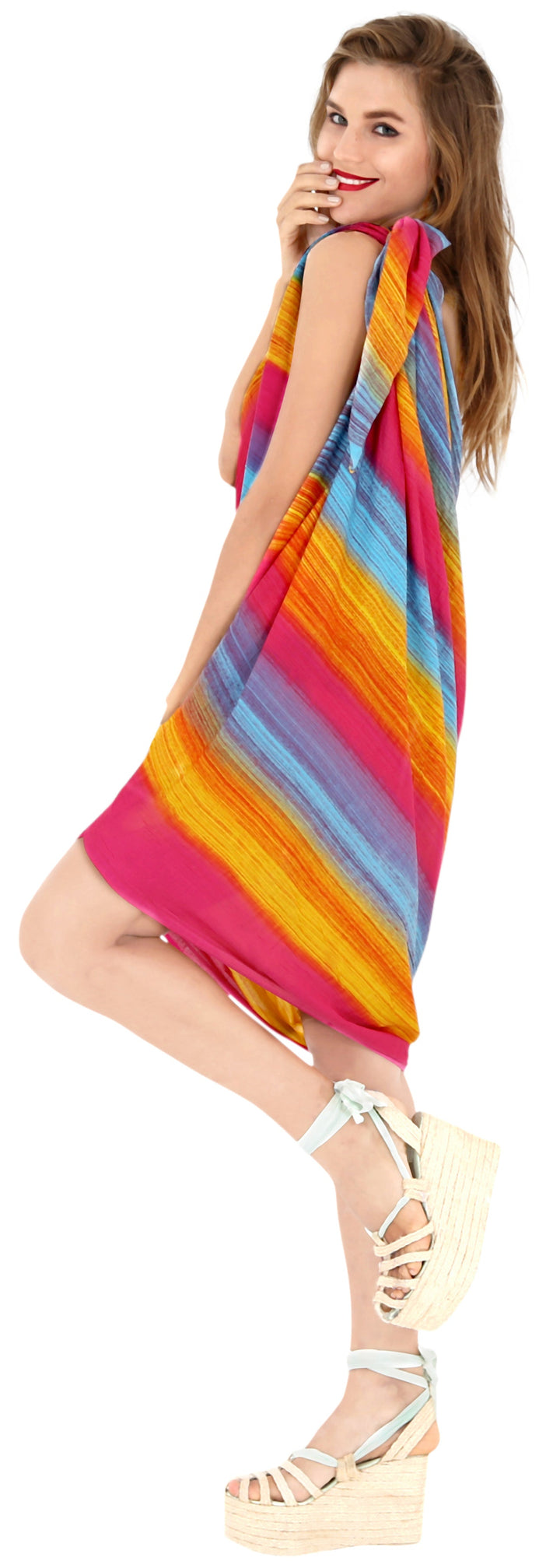 HAPPY BAY Swimsuit Bathing Beach Sarong Bikini Cover up Tie Dye 78"X43" Pink P04117