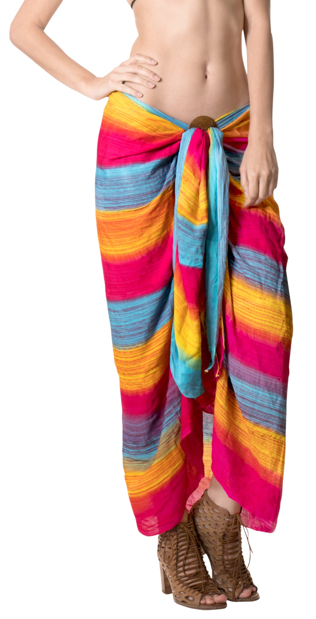 HAPPY BAY Swimsuit Bathing Beach Sarong Bikini Cover up Tie Dye 78"X43" Pink P04117