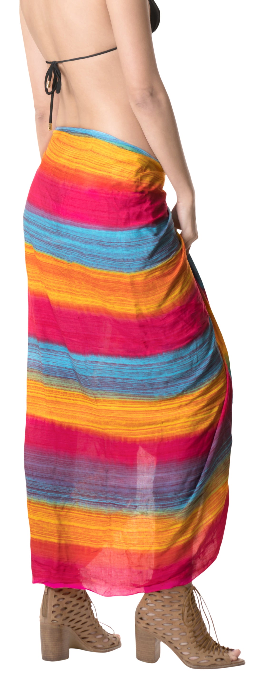 HAPPY BAY Swimsuit Bathing Beach Sarong Bikini Cover up Tie Dye 78"X43" Pink P04117