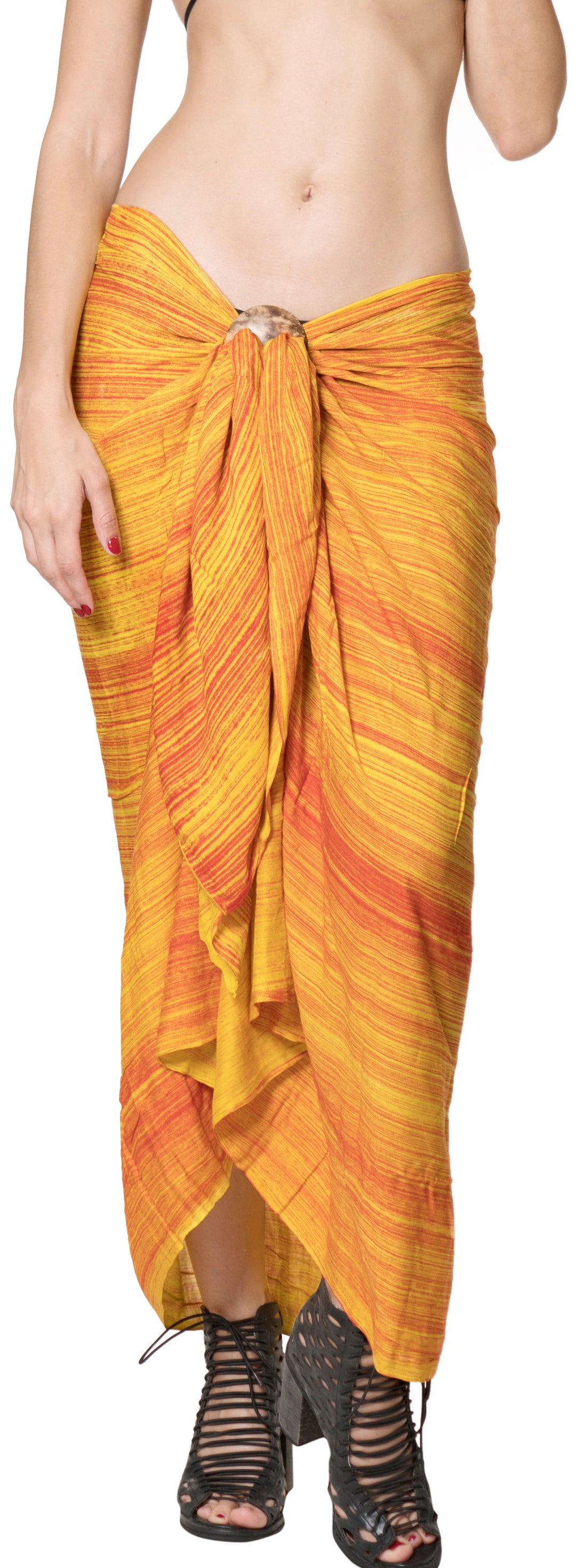 HAPPY BAY Wrap Bathing Suit Women Sarong Bikini Cover up Tie Dye 78"X43" Orange P04126