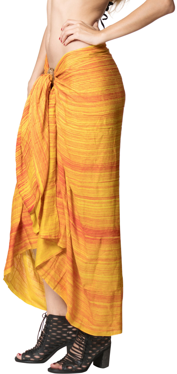 HAPPY BAY Wrap Bathing Suit Women Sarong Bikini Cover up Tie Dye 78"X43" Orange P04126