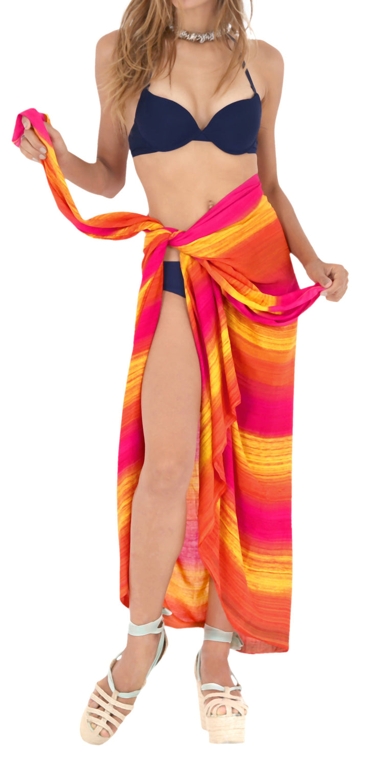 HAPPY BAY Aloha Bali Cover Up Sarong Bikini Cover up Tie Dye 78"X43" Golden P04114