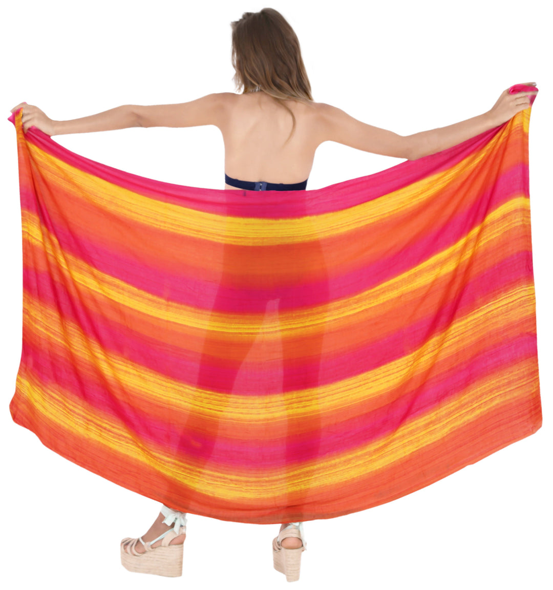 HAPPY BAY Aloha Bali Cover Up Sarong Bikini Cover up Tie Dye 78"X43" Golden P04114