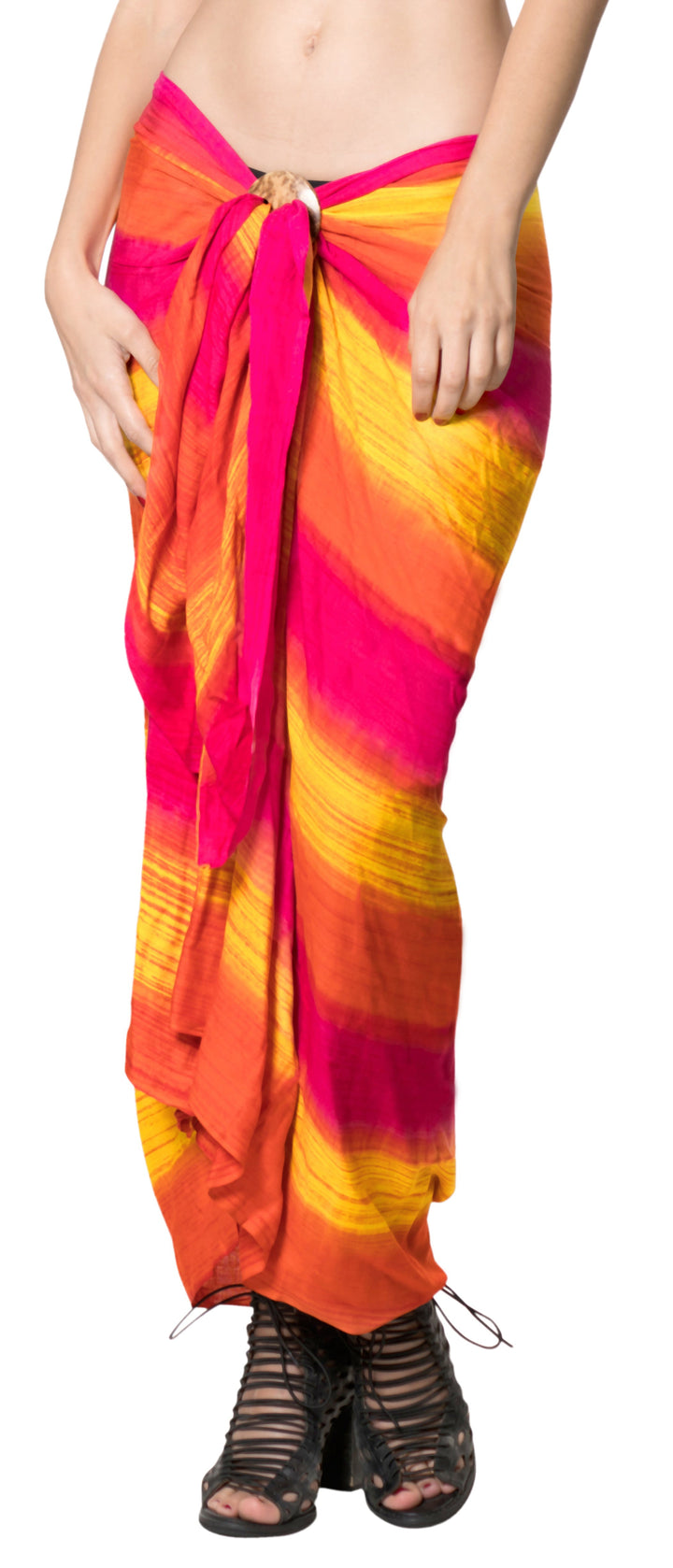 HAPPY BAY Aloha Bali Cover Up Sarong Bikini Cover up Tie Dye 78"X43" Golden P04114