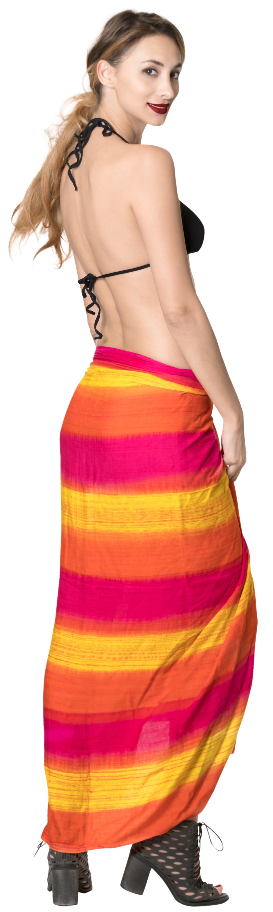 HAPPY BAY Aloha Bali Cover Up Sarong Bikini Cover up Tie Dye 78"X43" Golden P04114