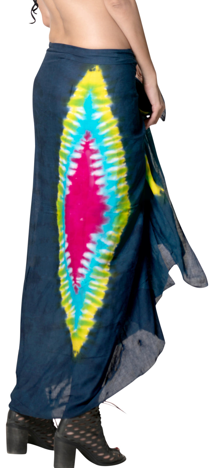 HAPPY BAY Beach Bikini Cover Up Beach Cover up Sarong Tie Dye 78"X43" Blue P04312