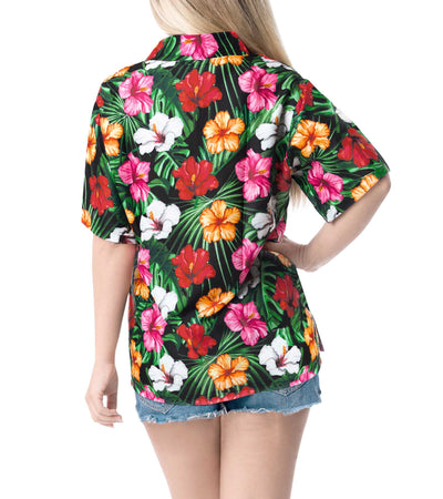 Fun Tropical Print Hawaiian Shirt for women