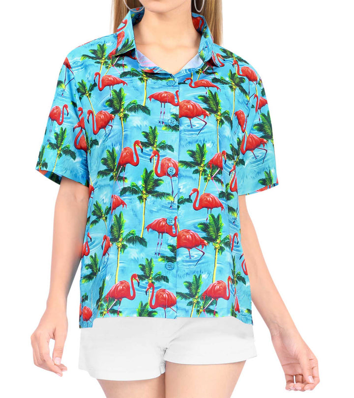 Flamingo Hawaiian Shirt for women