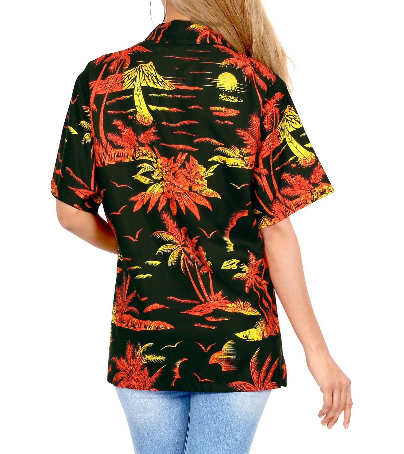 Tropical Palm Tree Hawaiian Shirt for women