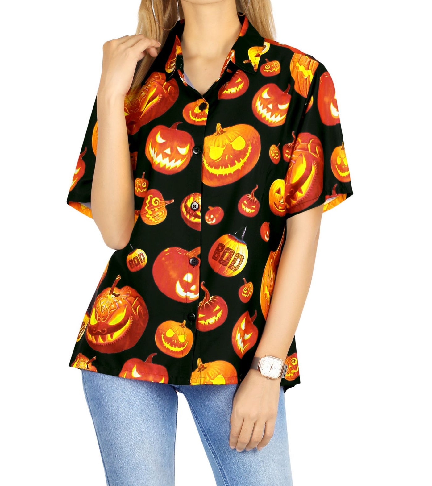 Scary Pumpkin Halloween Shirt For Women