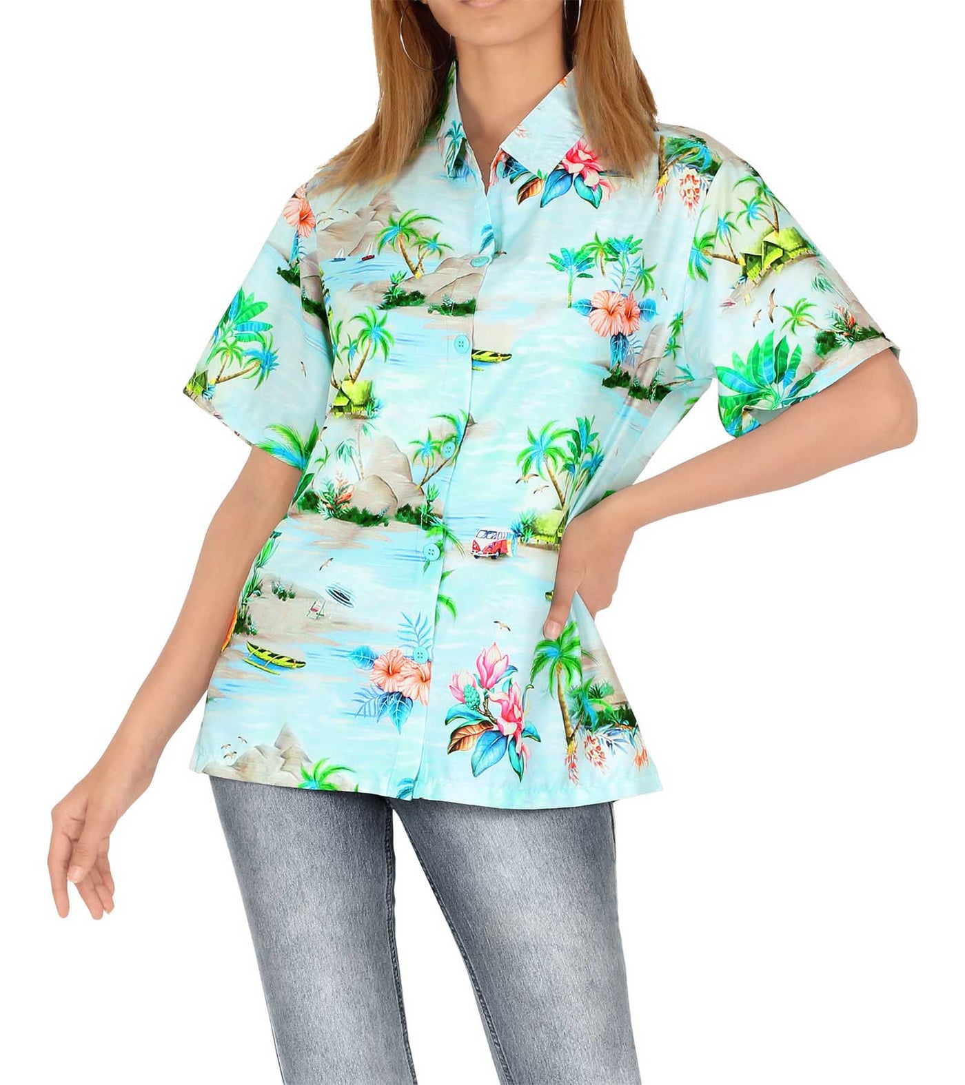 Summer Beach Hawaiian Shirt for women
