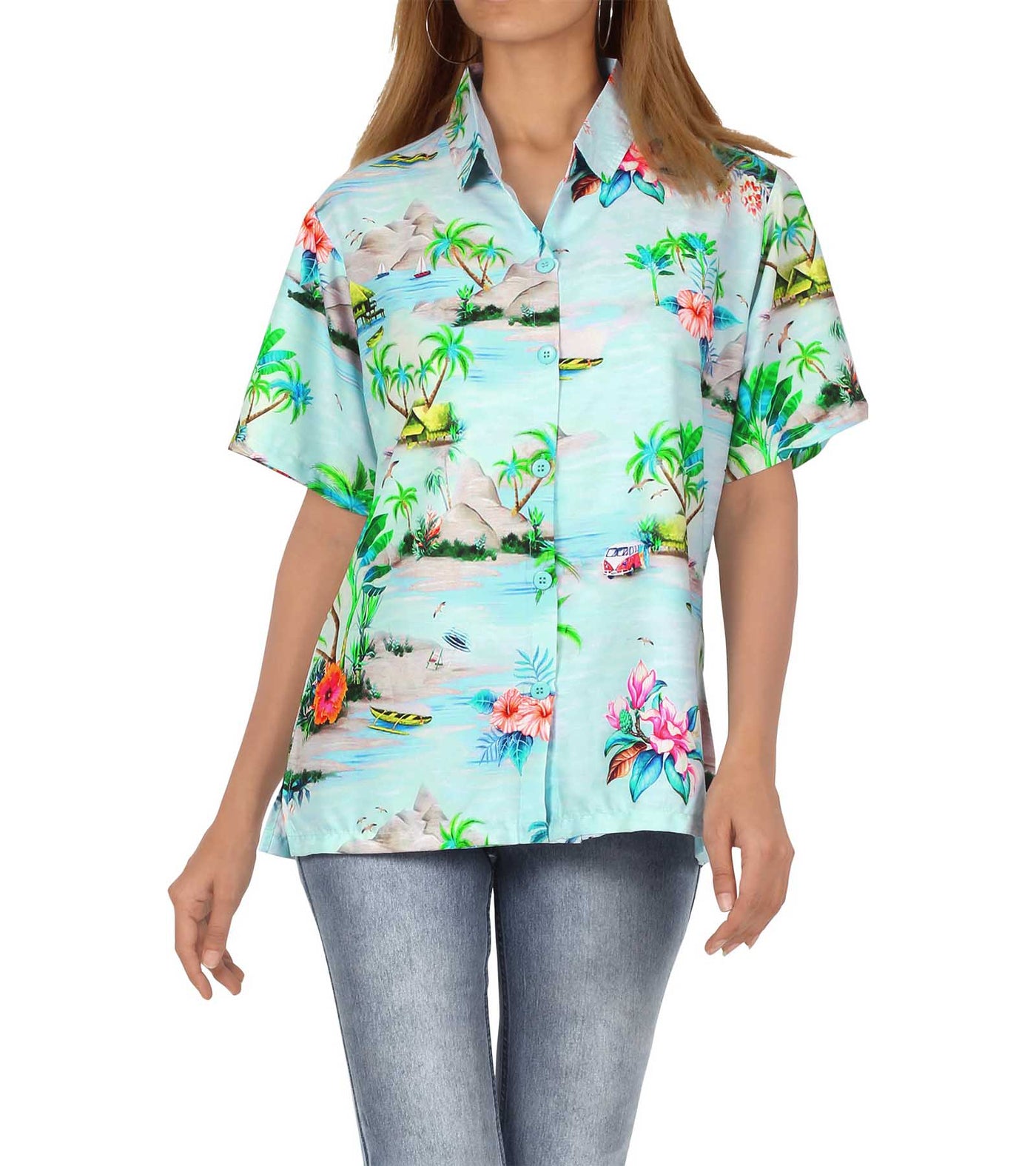 Summer Beach Hawaiian Shirt for women