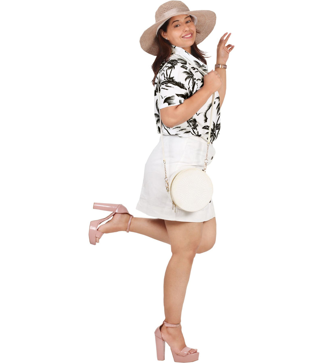 Tropical Palm Tree Hawaiian Shirt for women