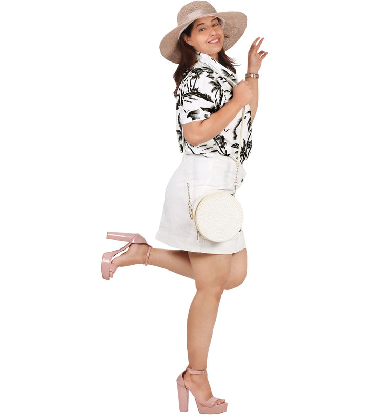 Tropical Palm Tree Hawaiian Shirt for women