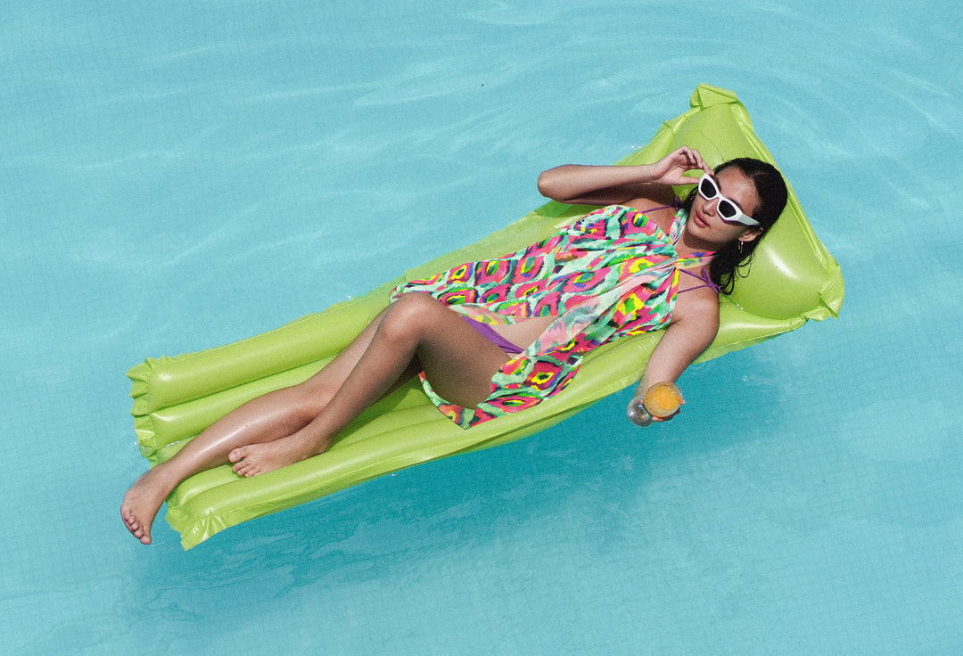 Multicolor Sheer Artistic Print Beach Wrap For Women P06779