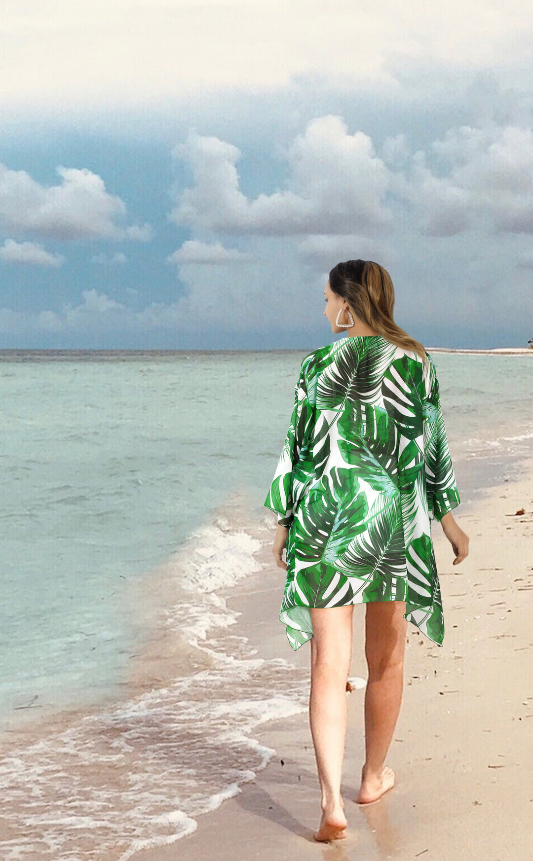 Monstera Leaves Kimono For Women