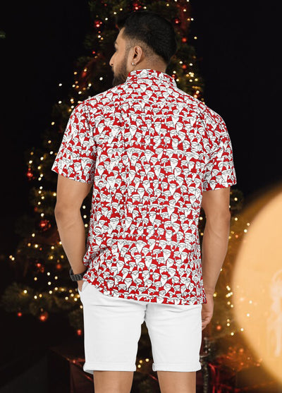 Allover Santa Face Holiday Spirit Shirt for men