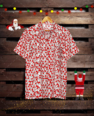 Allover Santa Face Holiday Spirit Shirt for men