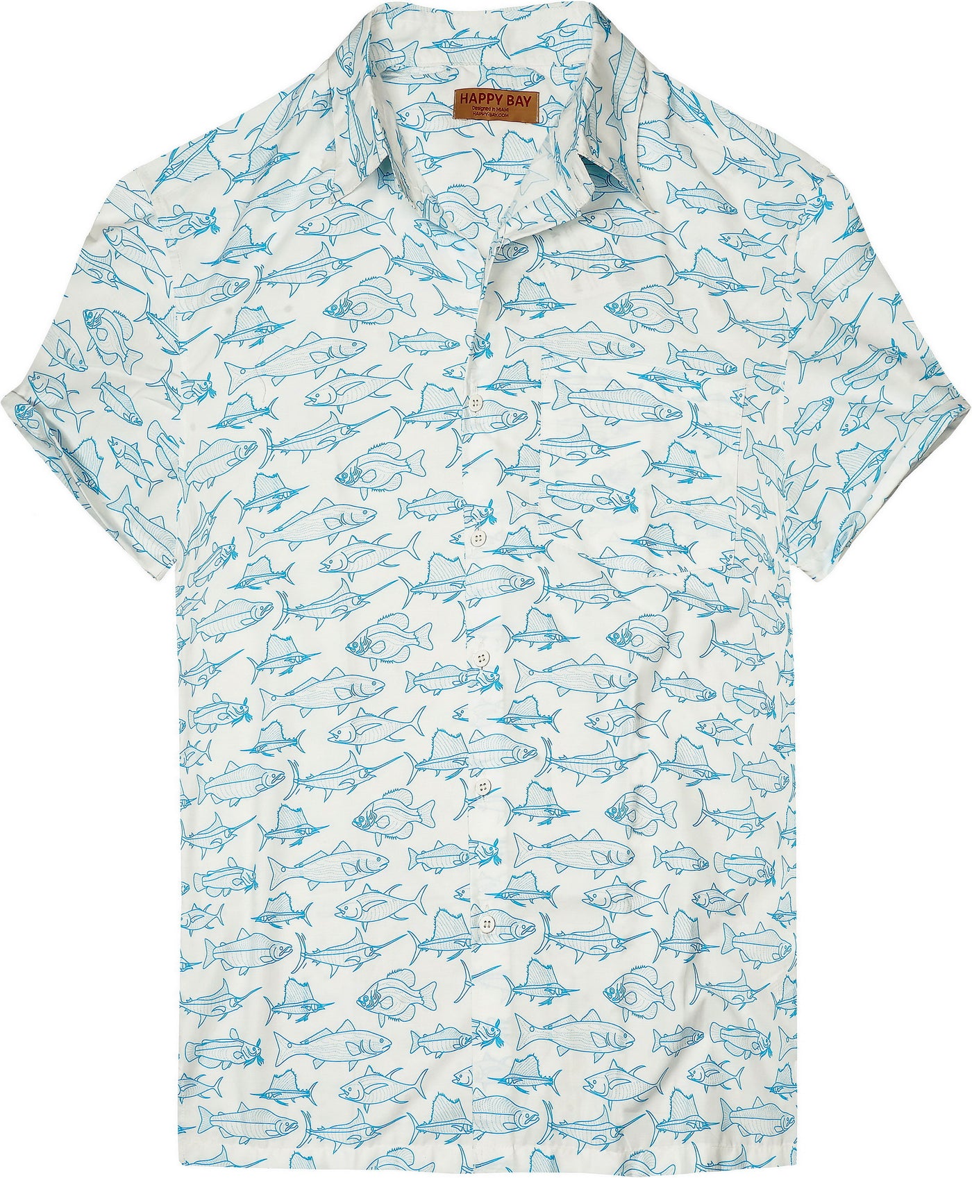 Island Vibes Fish Pattern Men's Shirt