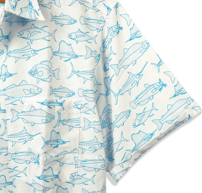 Island Vibes Fish Pattern Men's Shirt