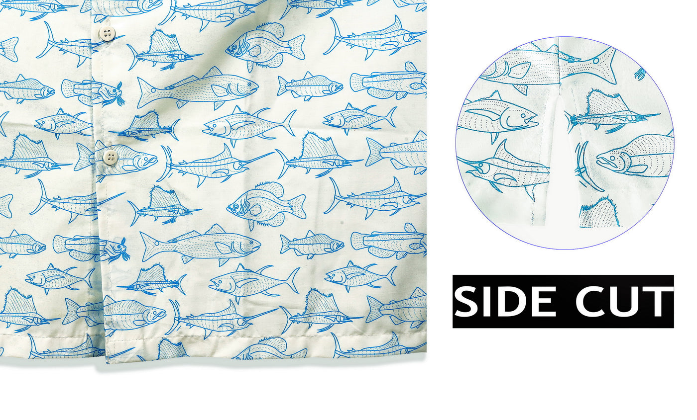 Island Vibes Fish Pattern Men's Shirt