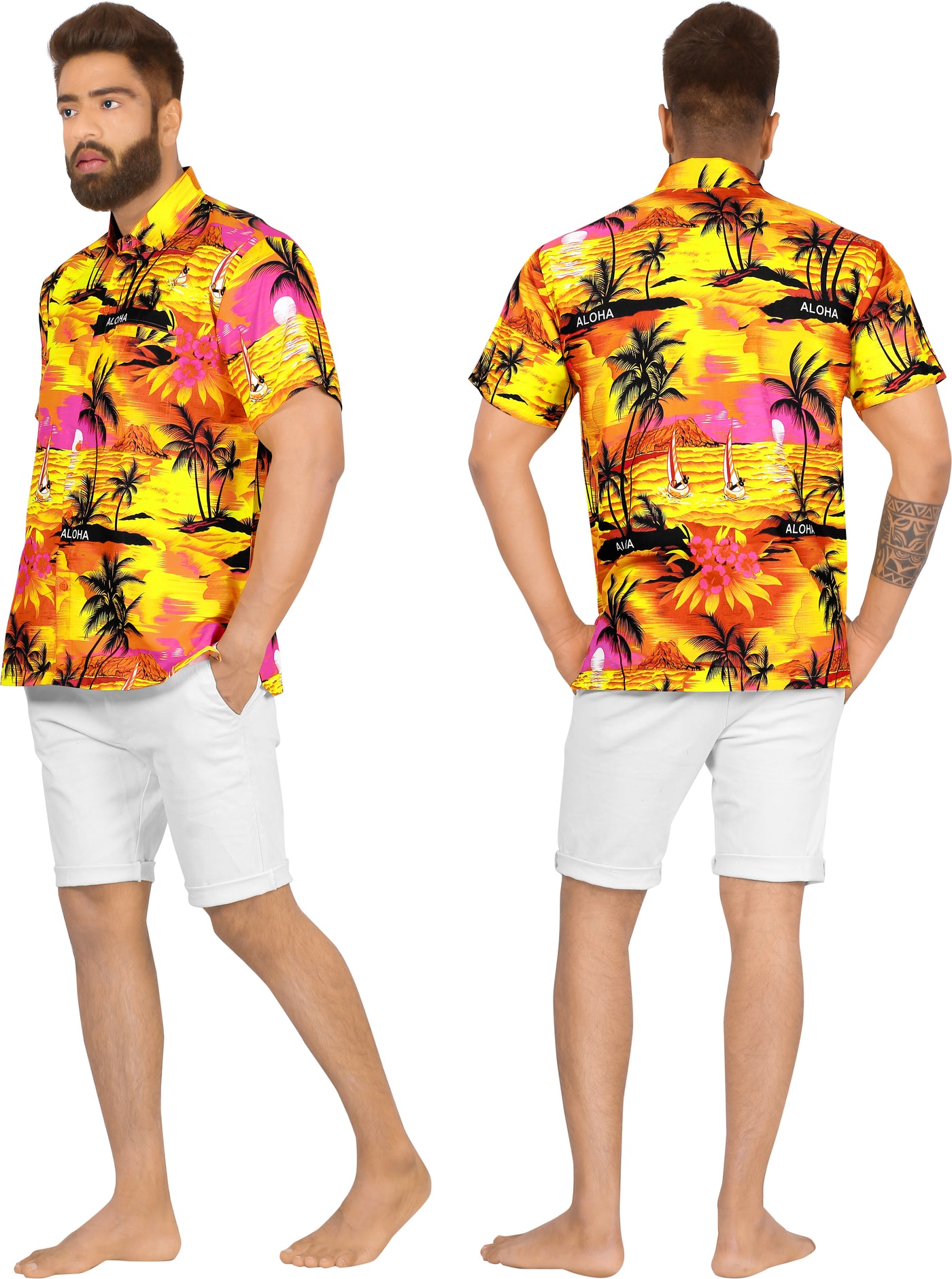 HAPPY BAY Men's Hawaiian Beach Shirt Summer Island,P00023