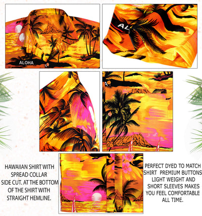 HAPPY BAY Men's Hawaiian Beach Shirt Summer Island,P00023