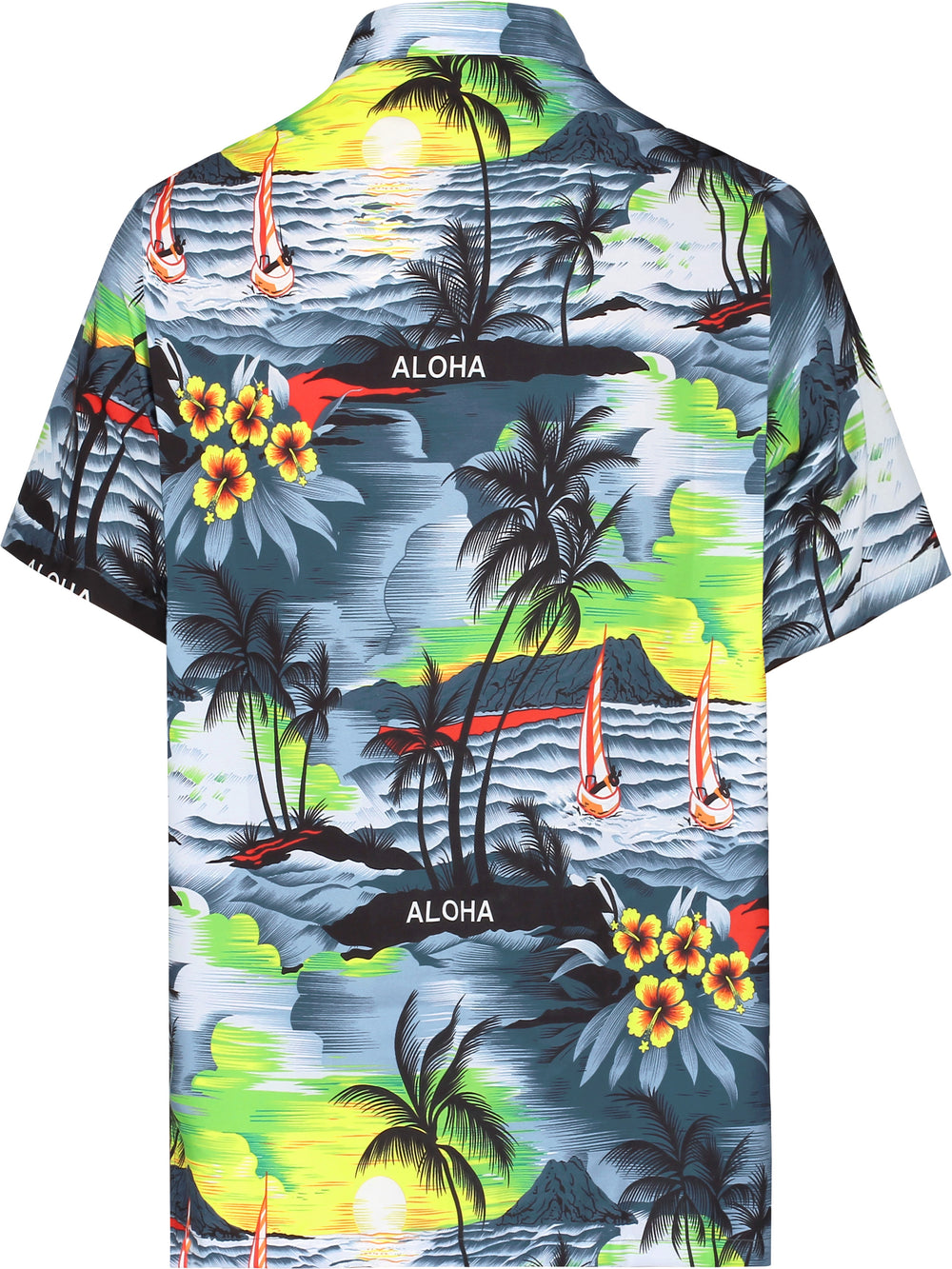 LA LEELA Men's Hawaiian Aloha Shirt Button Down - Tropical Summer Cruise Casual Beach Wedding Party Shirt M Gray P00043