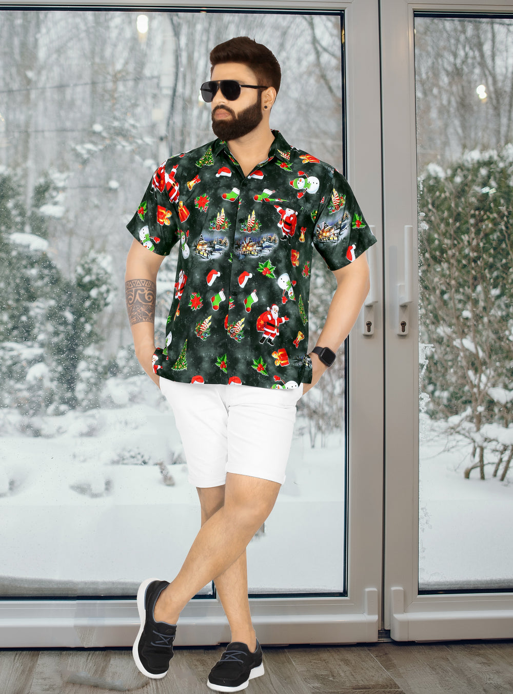 LA LEELA Men's Short Sleeve Hawaiian Shirt - Summer Beach Island Vacation Casual Cruise Button Down Aloha M Black P00051