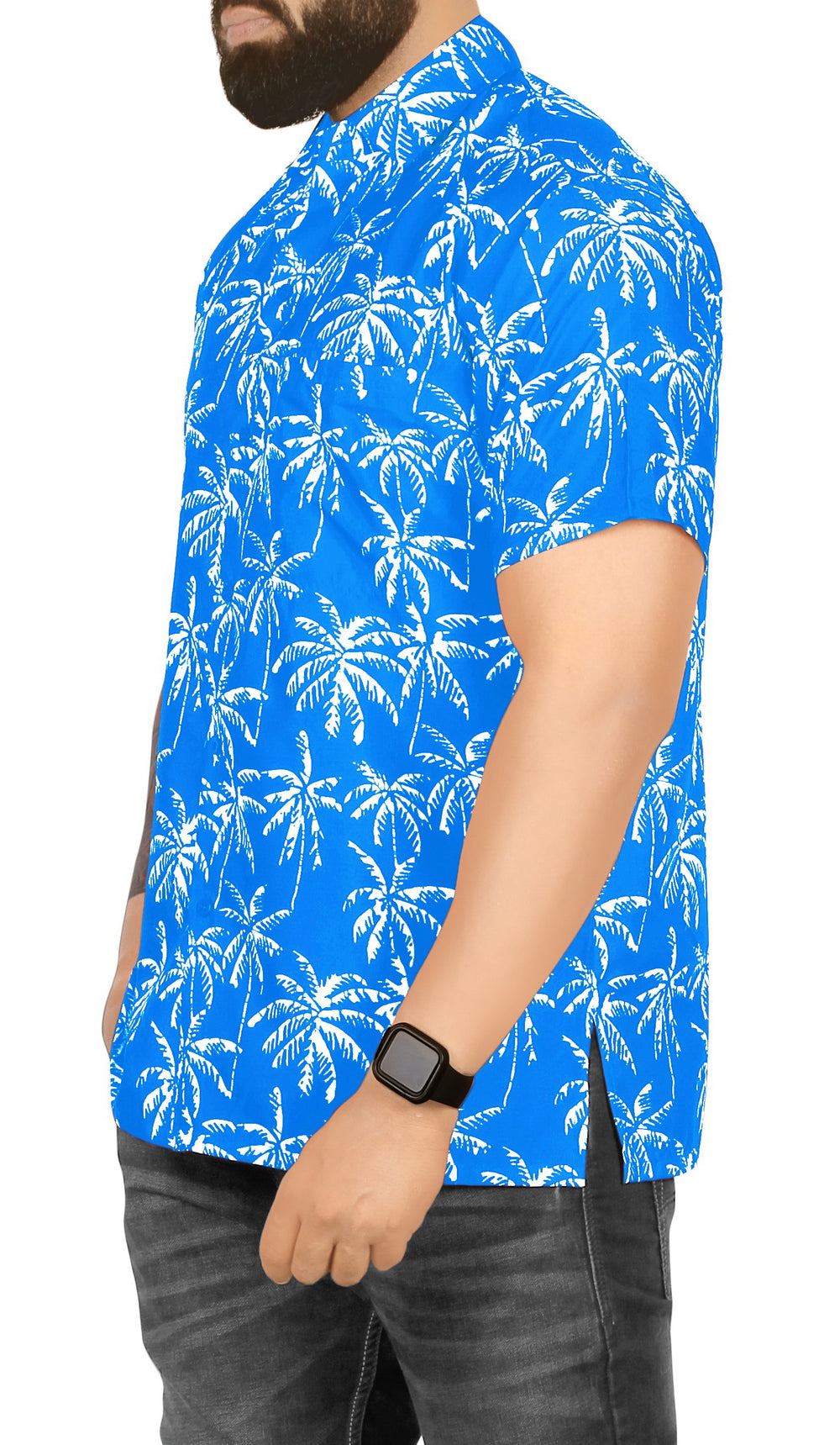 LA LEELA Men's Summer Hawaiian Shirt - Beach Vacation Cruise Party Casual Short Sleeve Button Down Aloha S Blue P00078