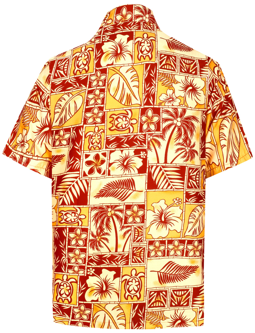 LA LEELA Men's Fun Hawaiian Shirt Button Down - Summer Beach Party Casual Luau Vacation Short Sleeve Aloha S Orange P00092