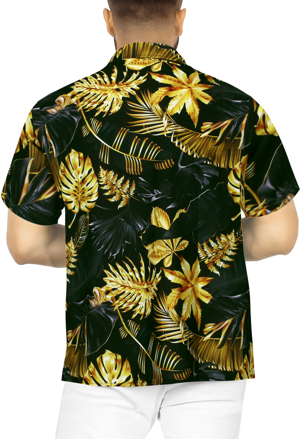 HAPPY BAY Men's Fun Hawaiian Shirt Button Down - Summer Beach Party Casual Luau Vacation Short Sleeve Aloha M Yellow P00141