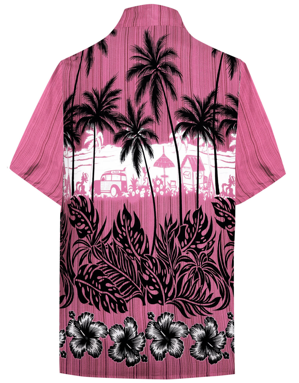 LA LEELA Men's Beach Vacation Hawaiian Shirt - Casual Summer Cruise Party Button Down Aloha Short Sleeve S Pink P00151
