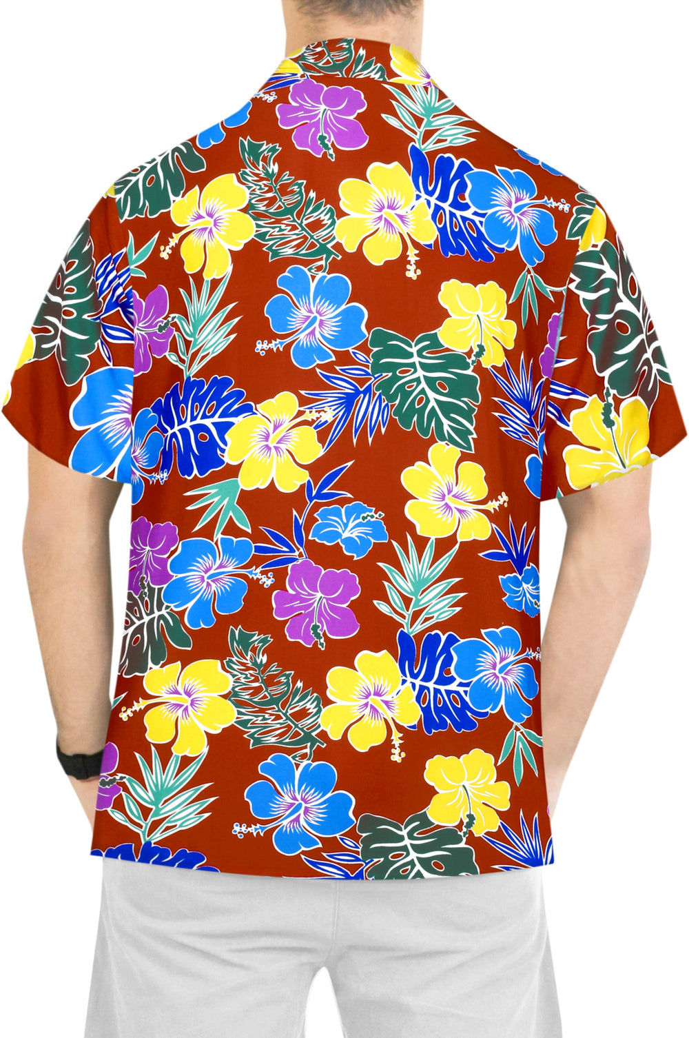 LA LEELA Men's Summer Hawaiian Shirt - Beach Vacation Cruise Party Casual Short Sleeve Button Down Aloha S Multi P00324